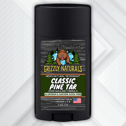 Classic Pine Tar - DEODORANT - Baking Soda & Aluminum Free - Grizzly Naturals Soap Company