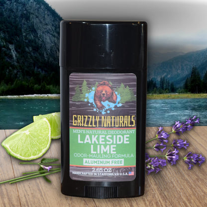 Lakeside Lime - DEODORANT - Baking Soda & Aluminum Free - Grizzly Naturals Soap Company