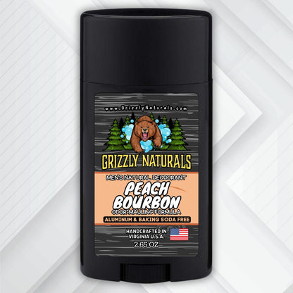 Peach Bourbon - DEODORANT - Baking Soda & Aluminum Free - Grizzly Naturals Soap Company