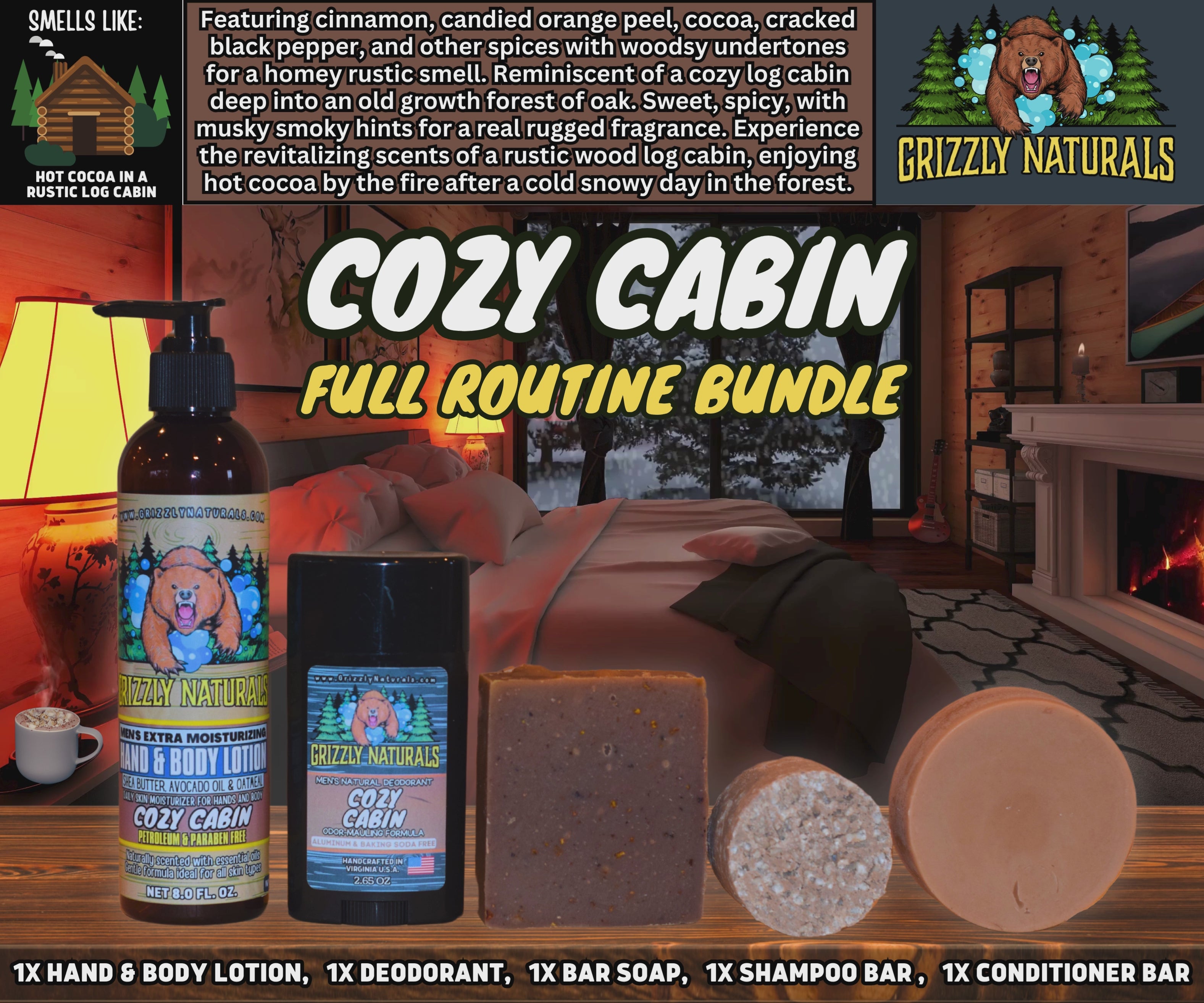 Cozy Cabin Full Routine Bundle – Grizzly Naturals Soap Company